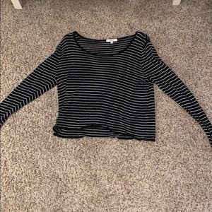 Cropped and striped Madewell top!